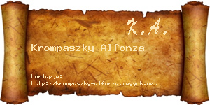 Krompaszky Alfonza névjegykártya